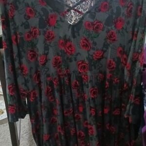 Torrid Beauty And The Beast Babydoll Top Size 1